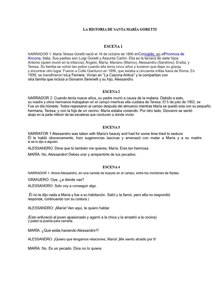 Historia de Santa María Goretti | PDF