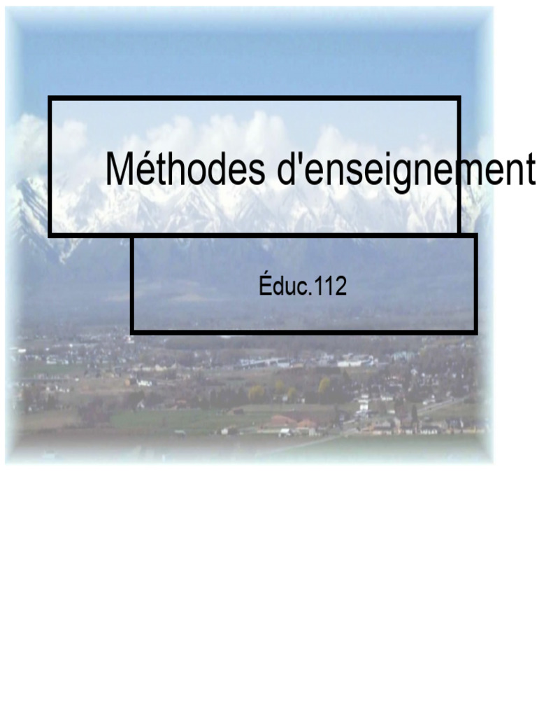 Méthodes d'enseignement variées et efficaces | PDF | Apprentissage ...