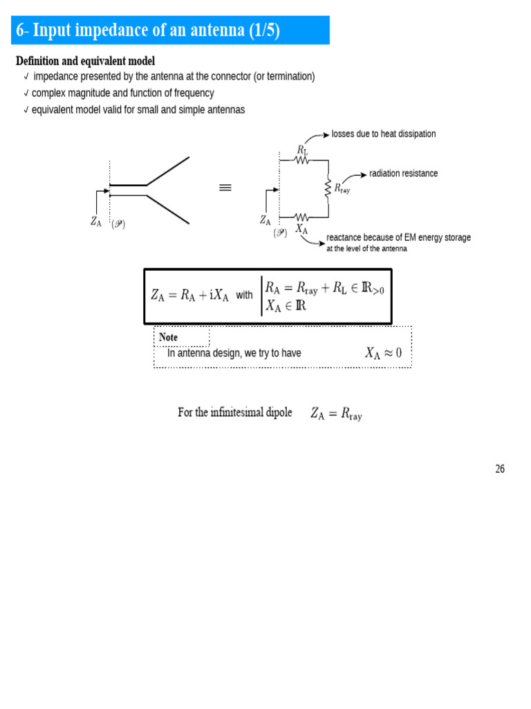 Antenna Input Impedance and Power Analysis | PDF | Antenna (Radio ...