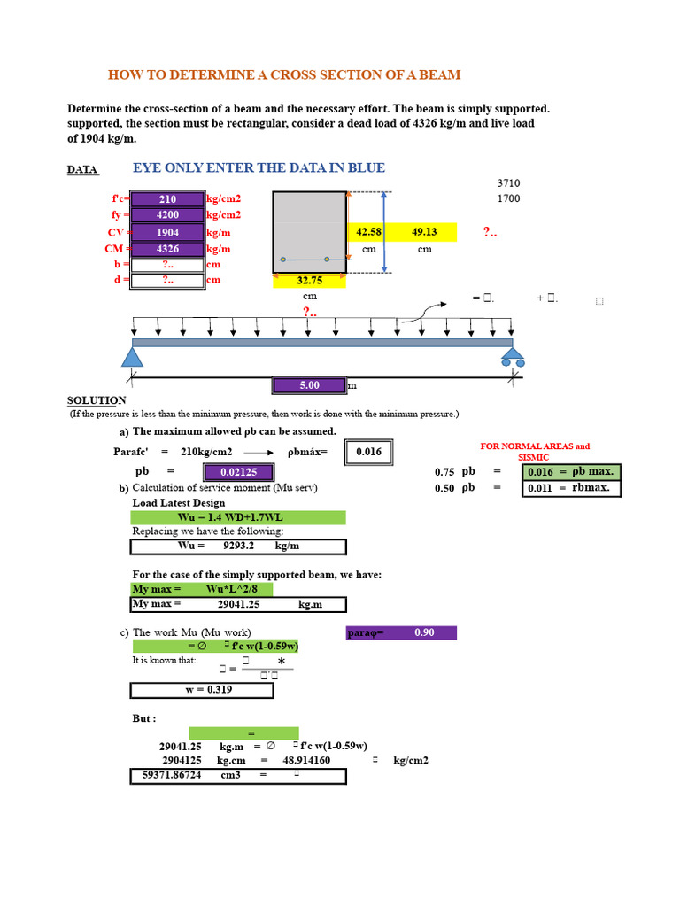 Calculation of A Cross Section of A Beam On Soil | PDF | Beam ...