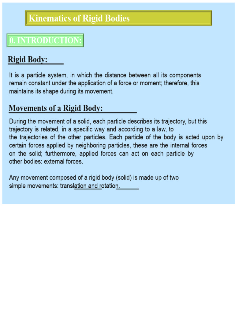 Rigid Body Kinematics Explained | PDF | Kinematics | Rotation Around A ...