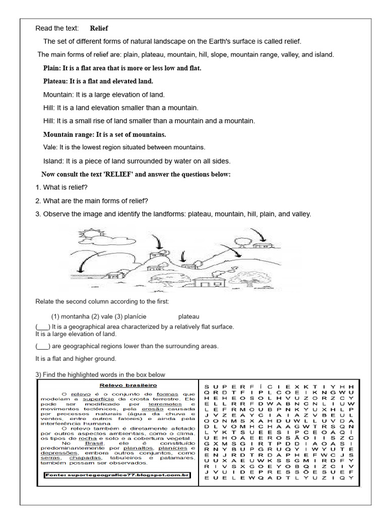 Understanding Earth's Relief Forms | PDF | Mountains | Plateau