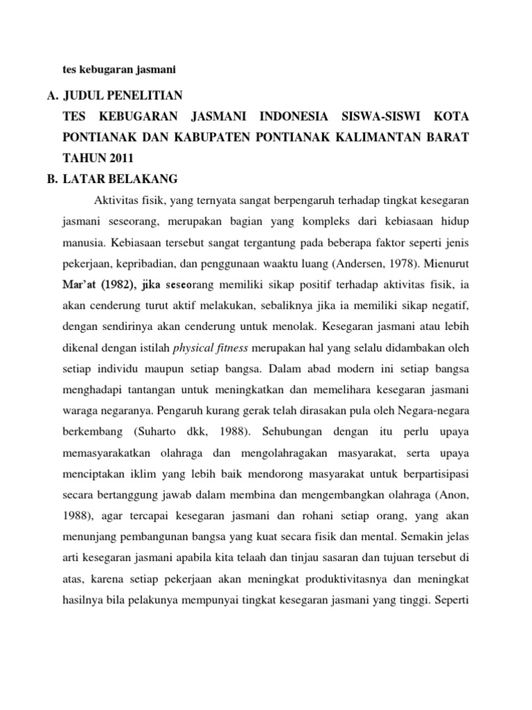 Tes Kebugaran Jasmani