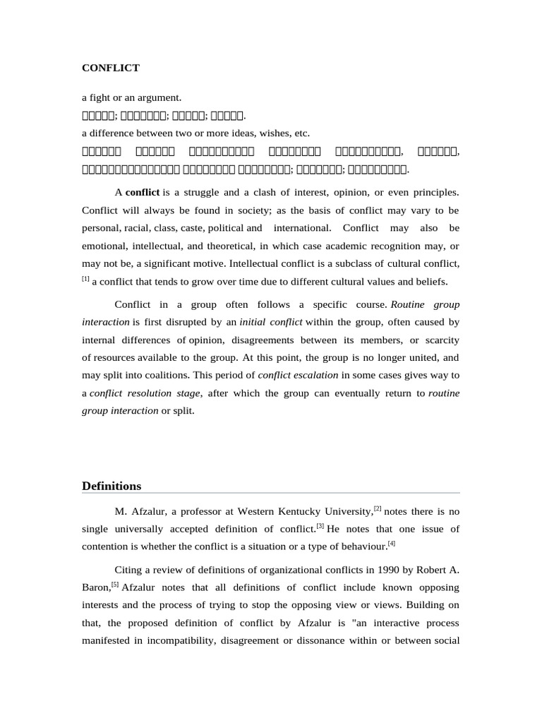 OB- CONFLICTS | PDF | Conflict (Process) | Conflict Resolution