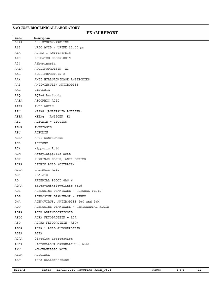 list-of-biochemical-tests | PDF | Antibody | Immunoglobulin G