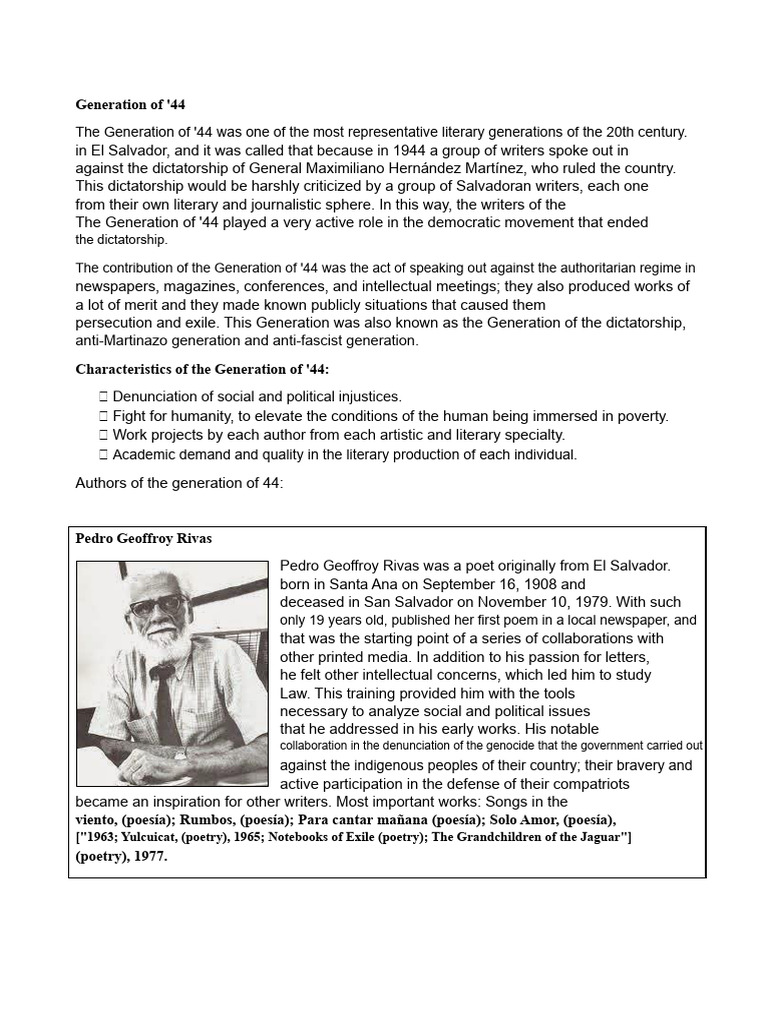 Generation of '44 and Committed Generation.docx | PDF | El Salvador