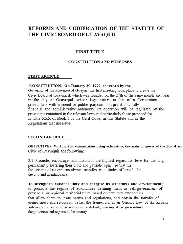 Statutes of The Civic Board | PDF | United Nations General Assembly ...