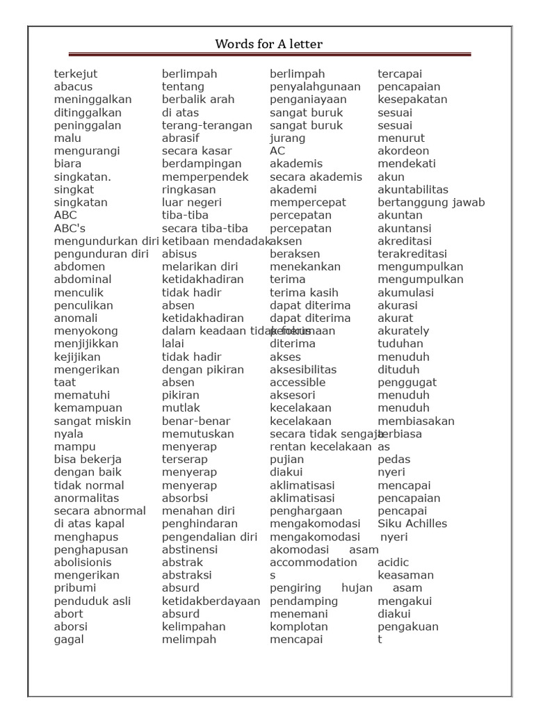 Kumpulan Kata untuk Surat Resmi | PDF