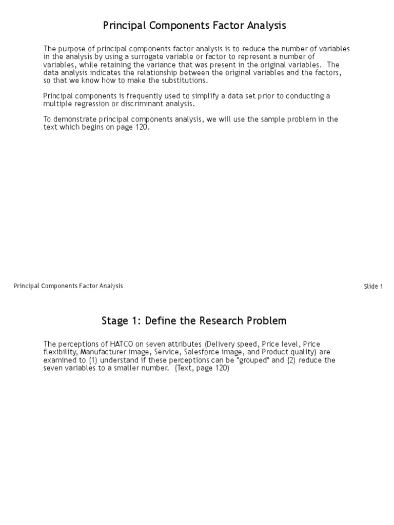 Principal Components Factor Analysis Guide | PDF | Factor Analysis ...