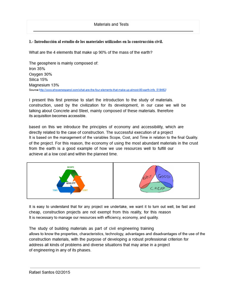 Introduction to Construction Materials | PDF | Building Materials ...