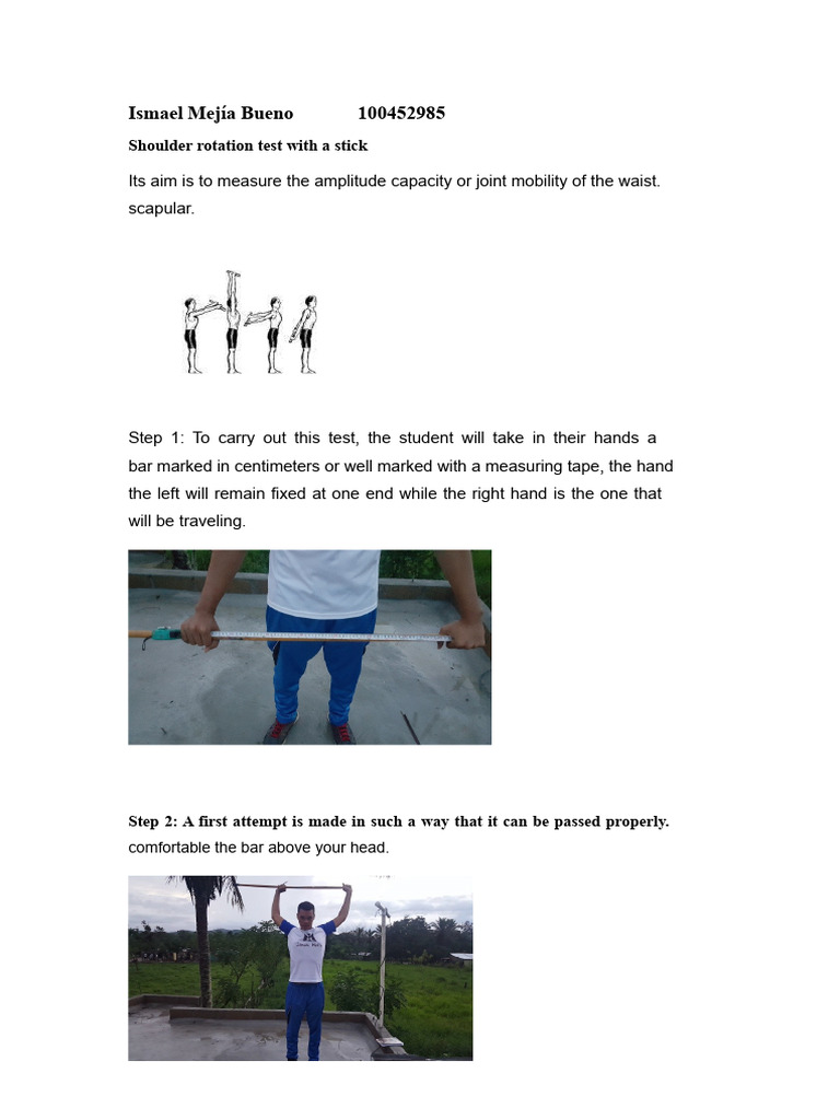 Shoulder Rotation Test Instructions | PDF