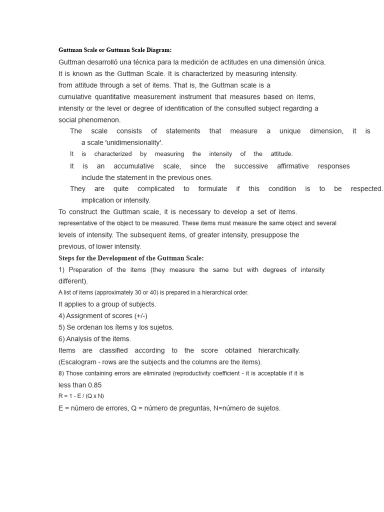 Understanding the Guttman Scale Method | PDF | Attitude (Psychology ...