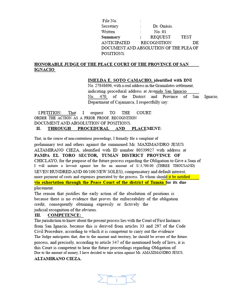 Advance Evidence Request | PDF | Common Law | Public Law