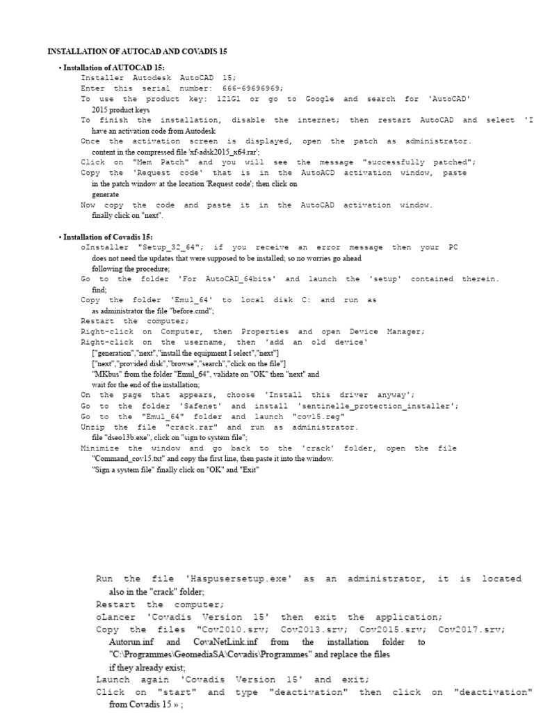 AutoCAD and Covadis 15 Installation Guide | PDF | Computer File ...
