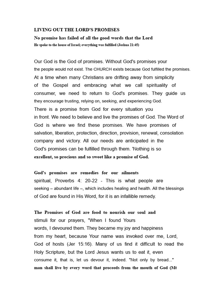 God's Promises: Trust and Fulfillment | PDF | Jesus | New Covenant