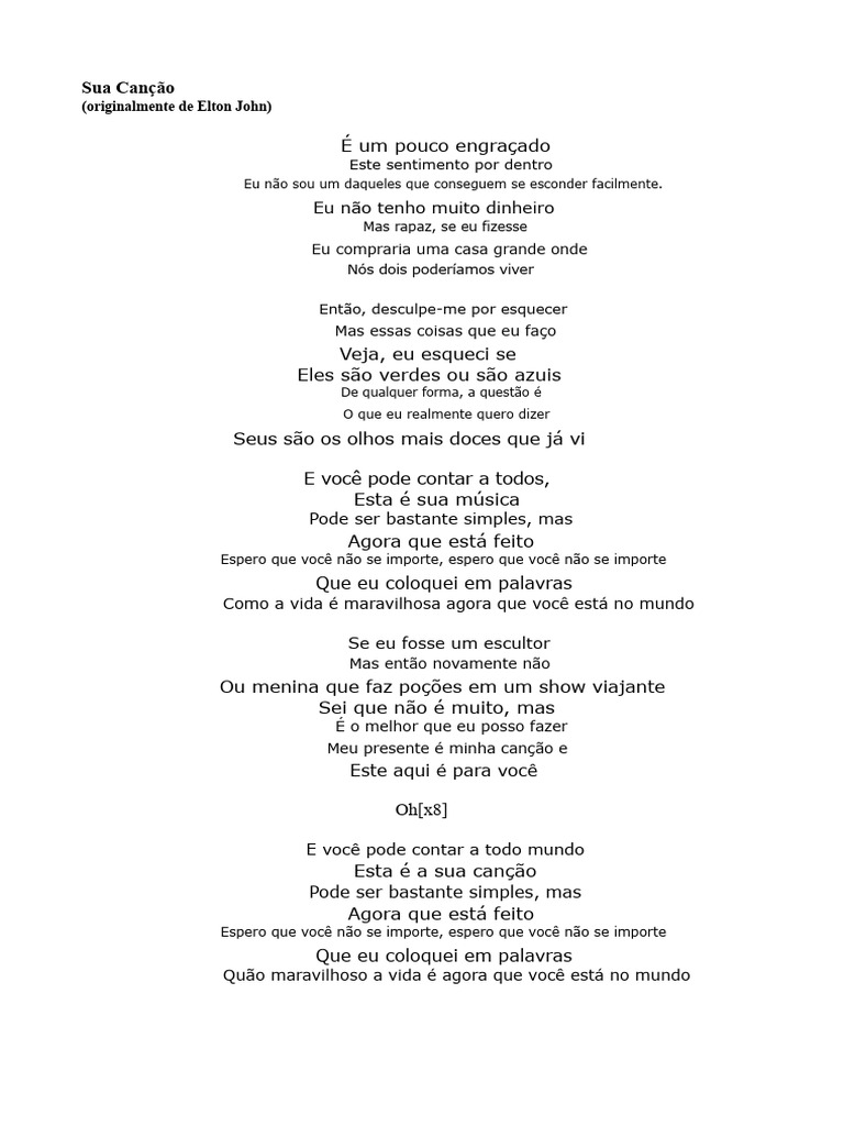 Letra Da Sua Música de Ellie Goulding | PDF