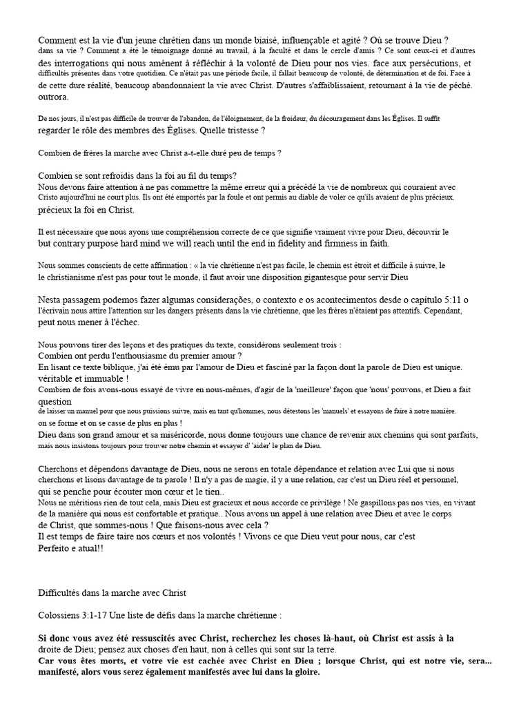 Défis de la vie chrétienne moderne | PDF | Dieu | Jésus