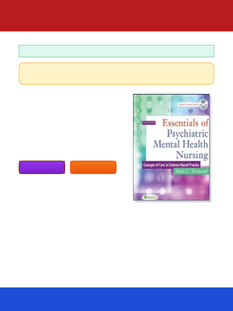 Essentials of Psychiatric Mental Health Nursing Concepts of Care in ...