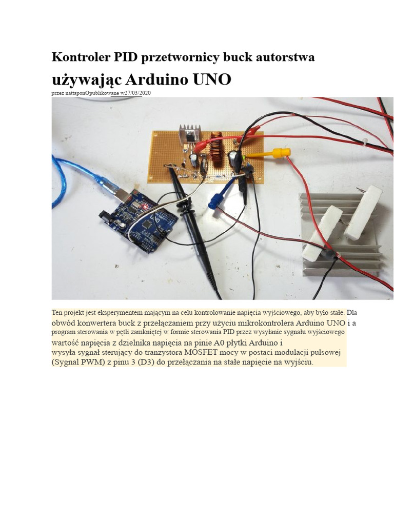 Regulator PID Dla Przetwornicy Buck Z Użyciem Arduino UNO | PDF