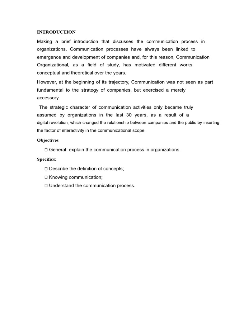 The Communication Process in Organizations. | PDF | Communication ...