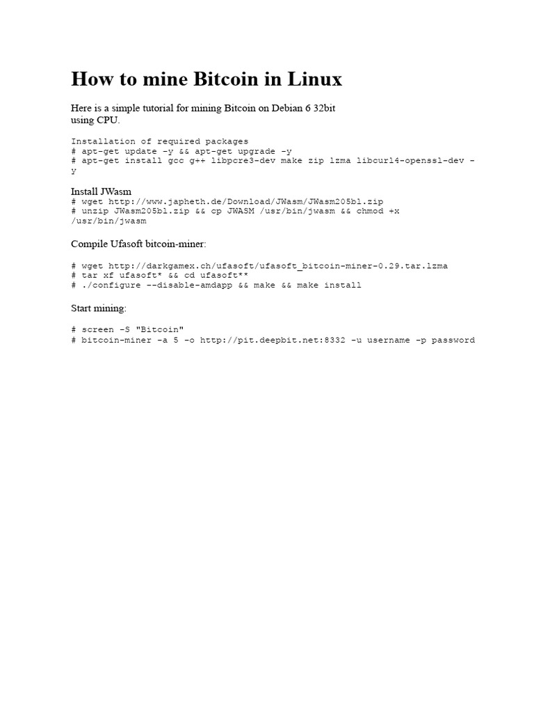 Dear Bitcoin Mining On Linux | PDF