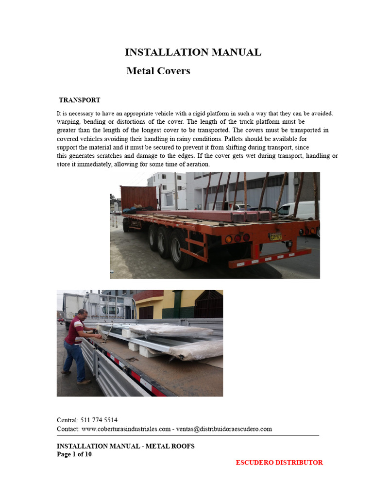 Metal Roof Installation Guide | PDF | Materials | Mechanical Engineering