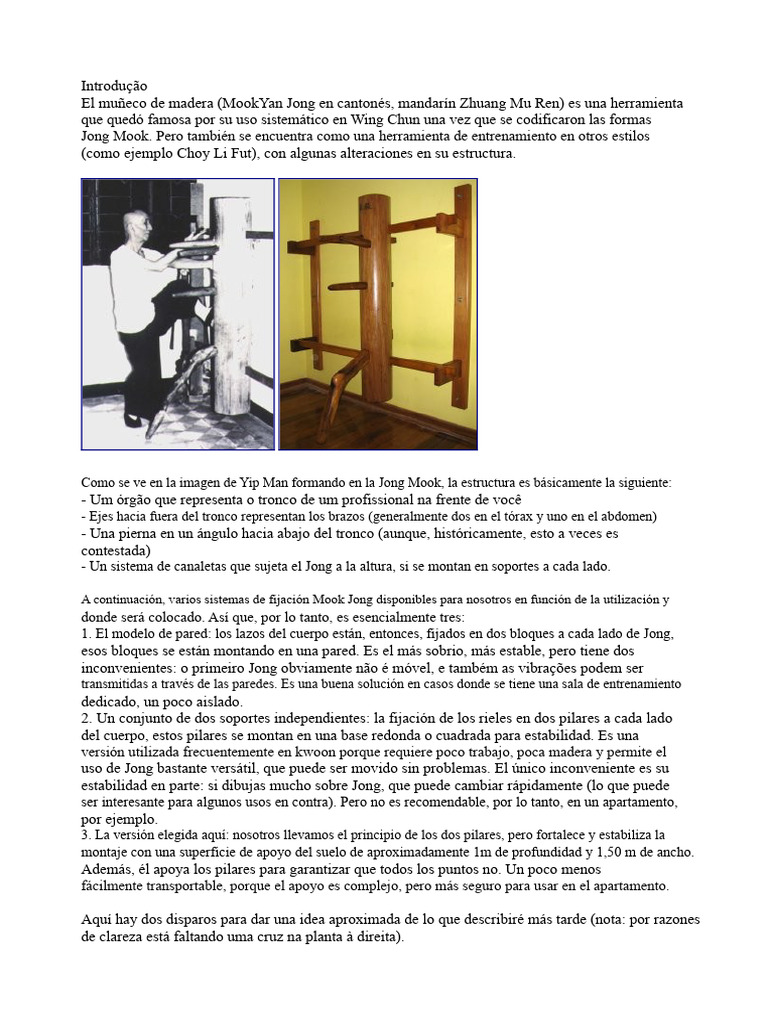 Construcción de un Mook Jong para Wing Chun | PDF | Tornillo