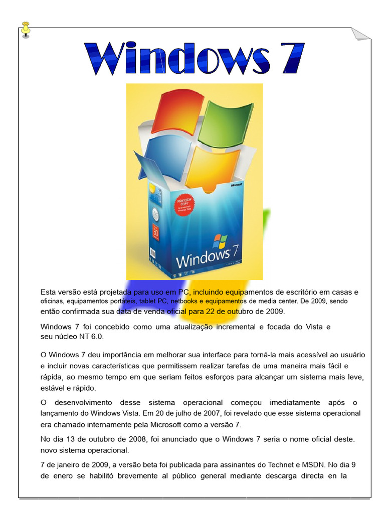 Windows 7: Recursos e Edições Explicadas | PDF | Windows 7 | Microsoft ...