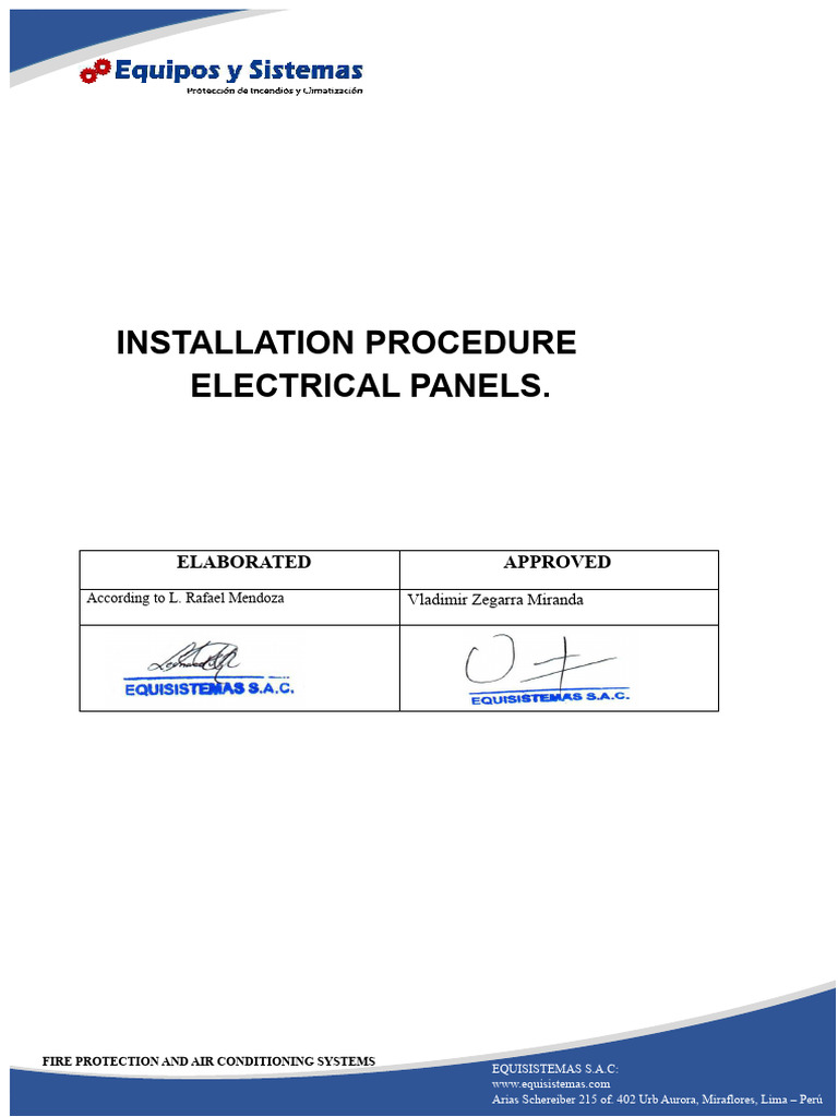 Electrical Panel Installation Guide | PDF | Occupational Safety And ...