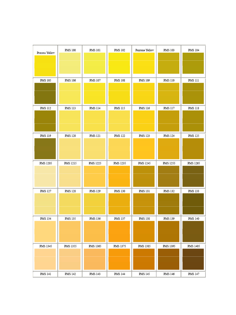 Comprehensive List of PMS Colors | PDF | Visual Perception | Psychophysics