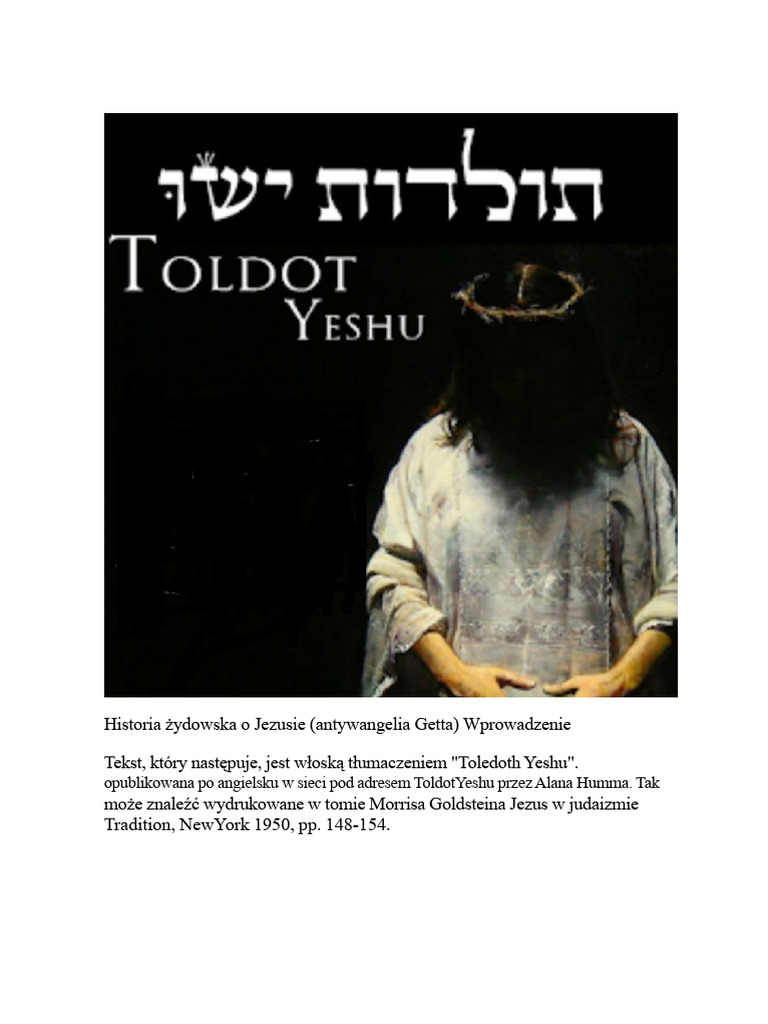 Toledoth Yeshu. | PDF