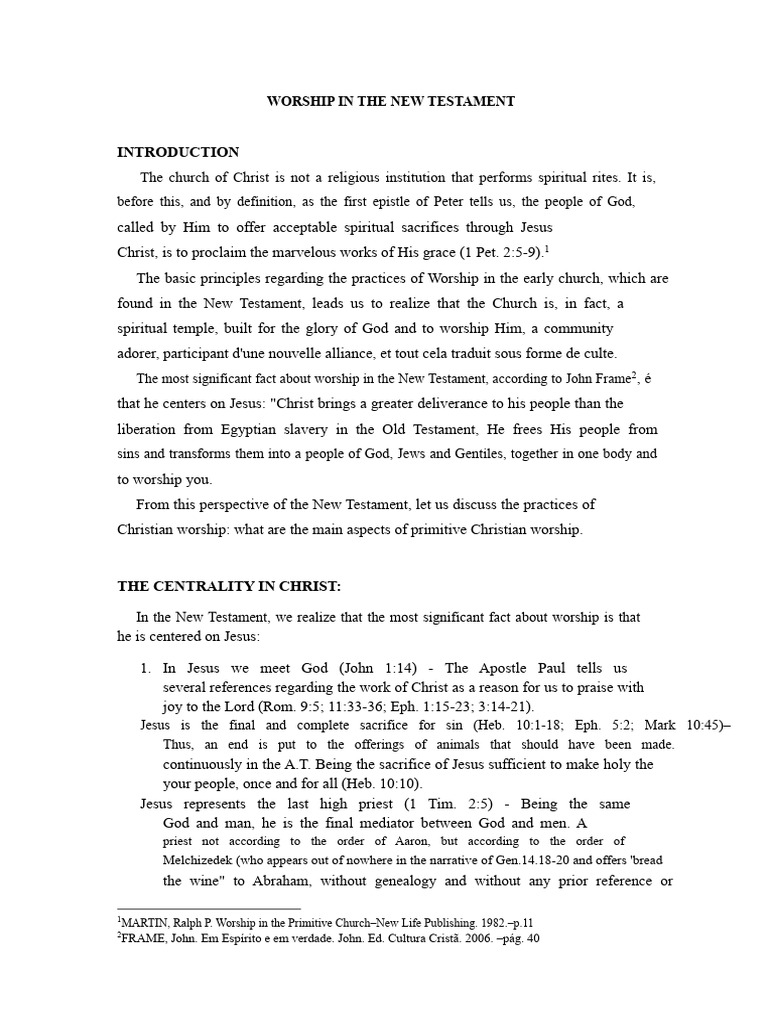Worship Practices in the New Testament | PDF | Jesus | Eucharist