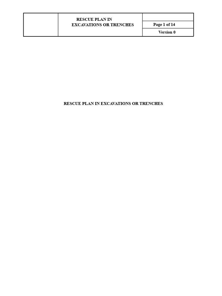 Excavation and Trench Rescue Plan | PDF | Combustion | Oxygen