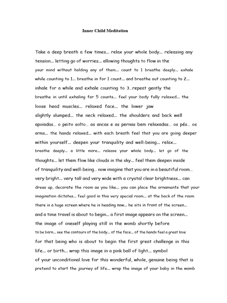 Meditation of The Inner Child | PDF | Breathing | Love