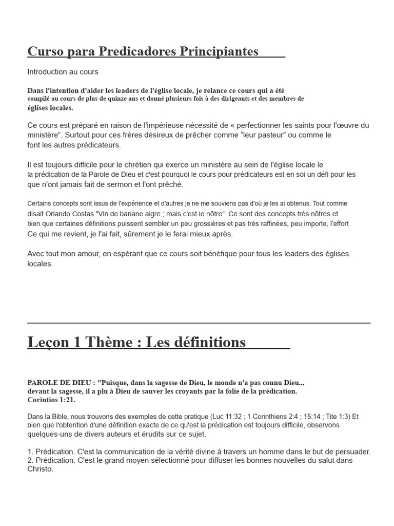 Guide de Prédication pour Débutants | PDF | Rhétorique | Dieu