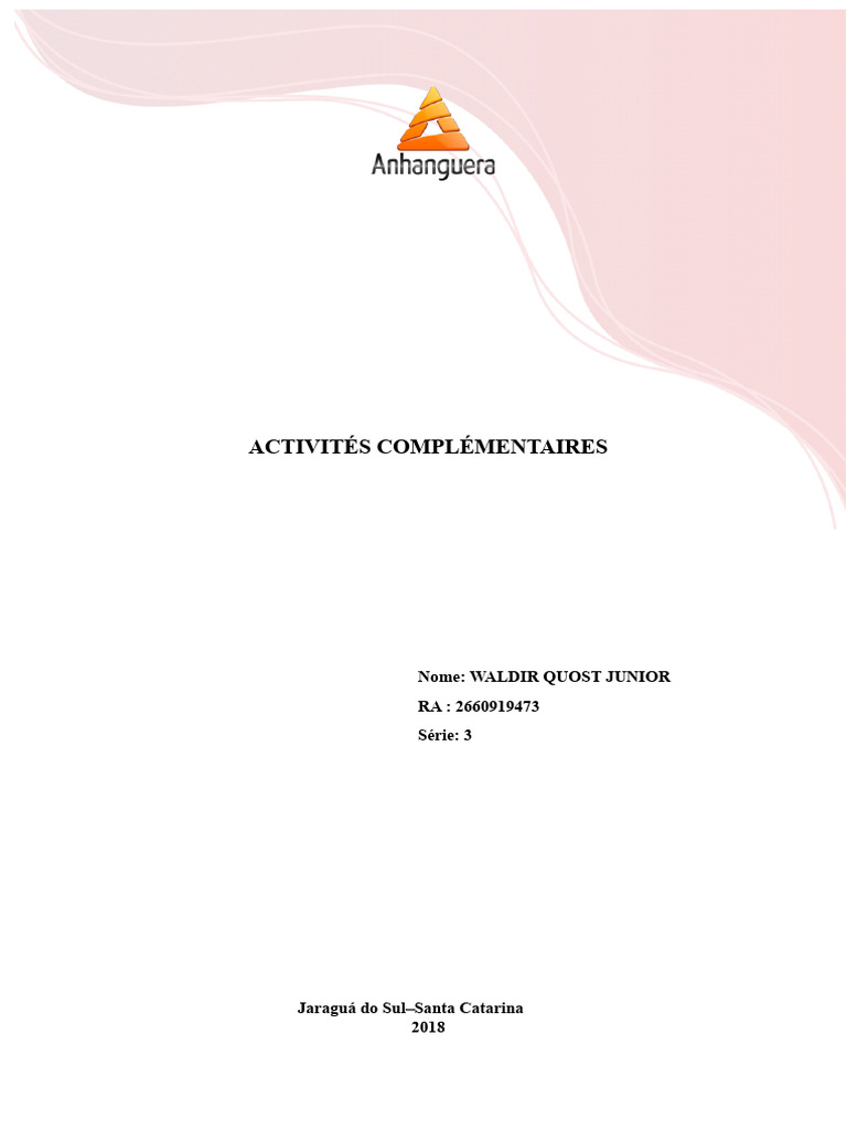 Activités Complémentaires de Waldir Quost | PDF
