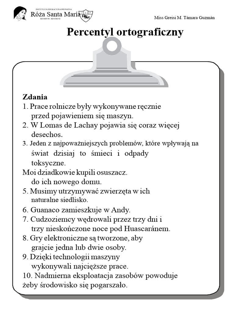 Percentyl Ortograficzny | PDF