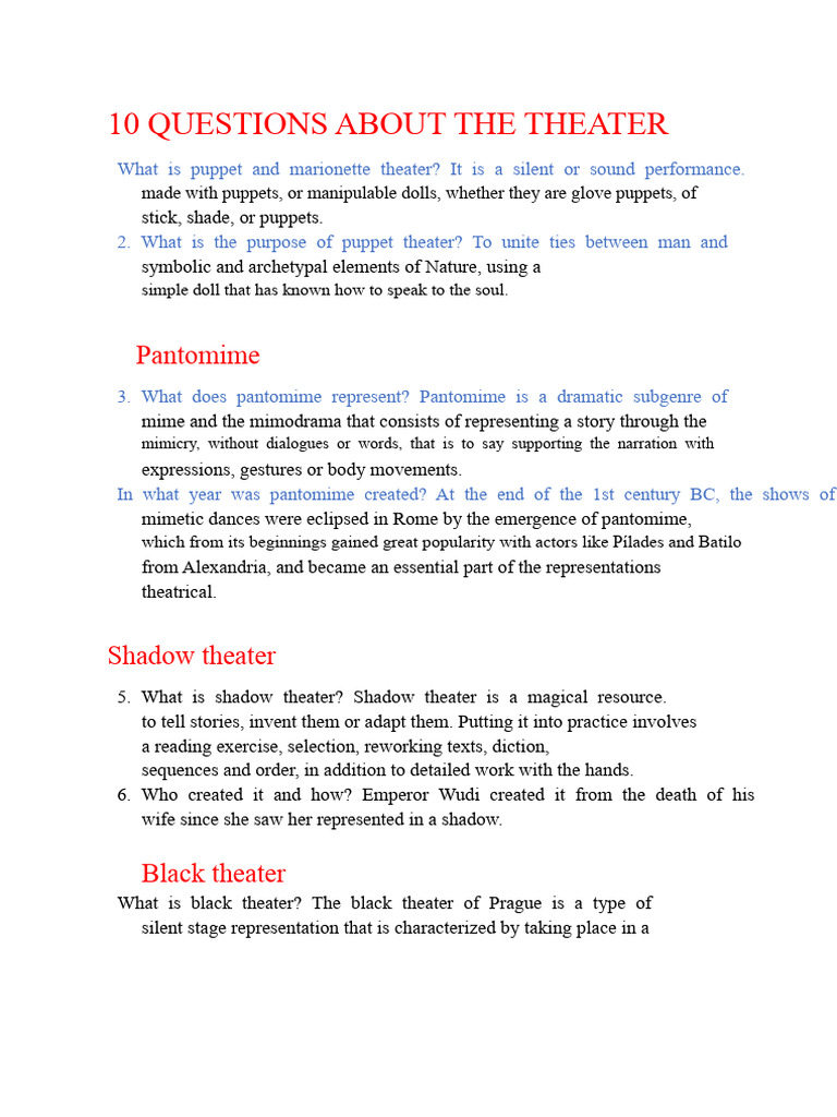 Understanding Different Theater Forms | PDF