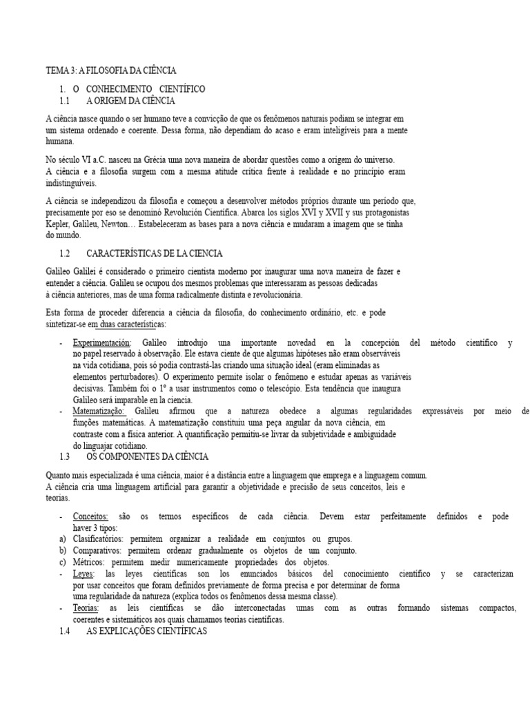 Filosofia da Ciência e Método Científico | PDF | Science | Método ...