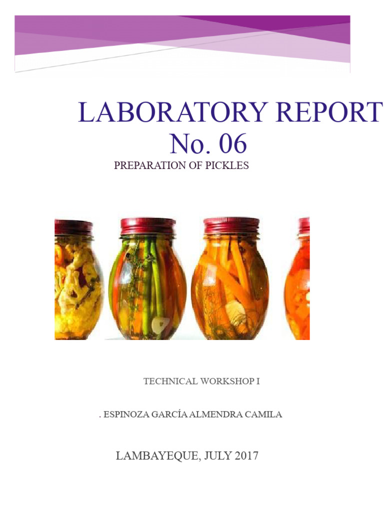 Pickle Preparation Laboratory Report | PDF | Pickling | Food Preservation