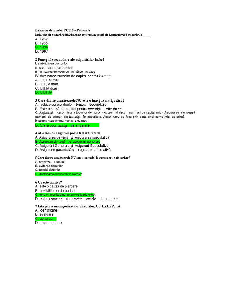 Examen de Probă PCE 1 | PDF