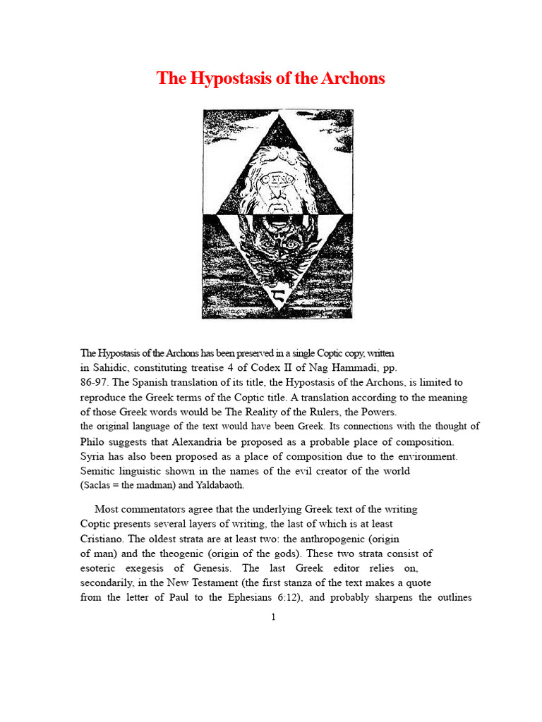 The Hypostasis of the Archons Explained | PDF | Religious Belief And ...