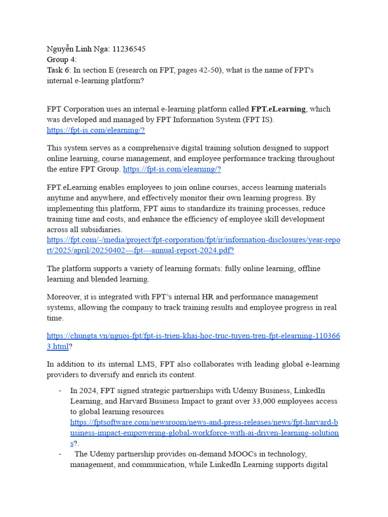 FPT.eLearning: AI-Driven Training Platform | PDF | Educational ...