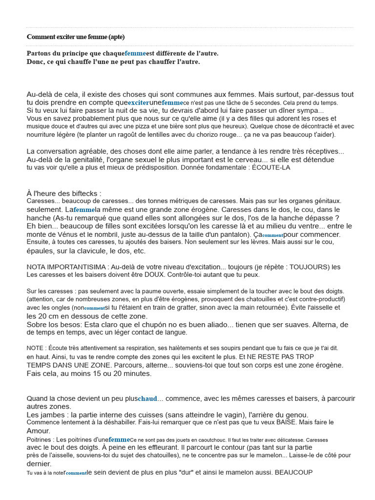 Comment exciter une femme avec délicatesse PDF Clitoris Sexualité — free download