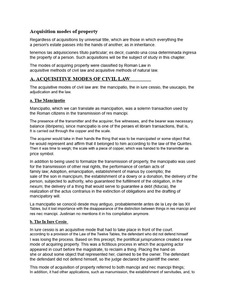 Property Acquisition Modes Explained | PDF | Property | Justice