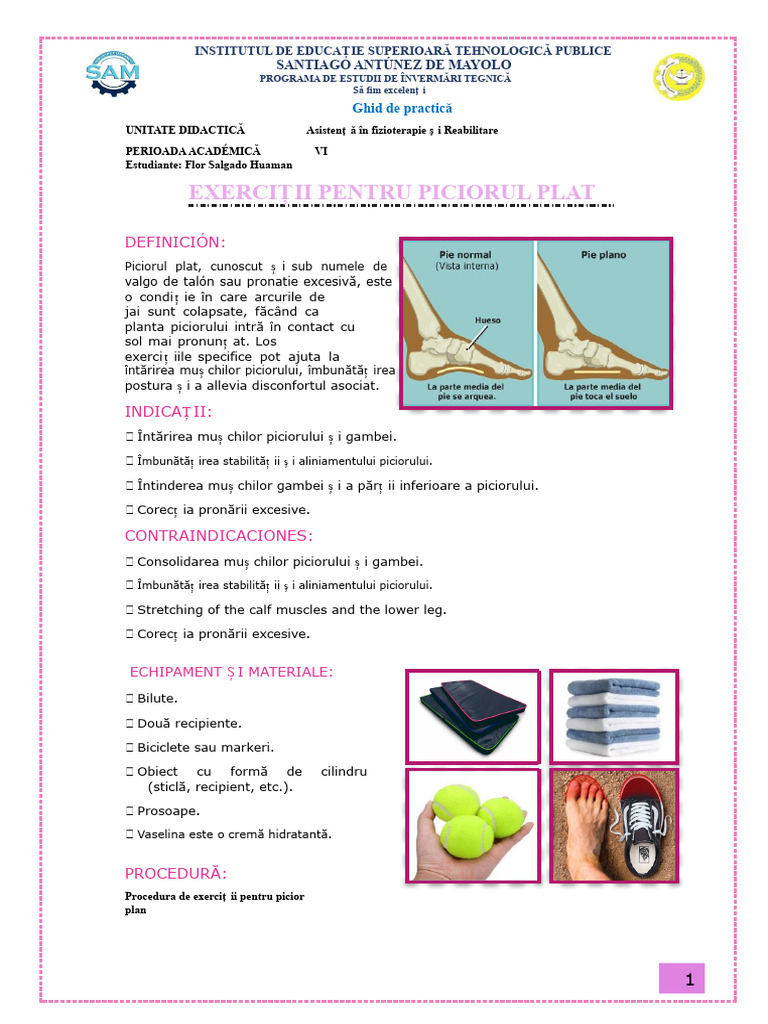 Ghid Practic de Exerciții Pentru Picior Plat | PDF
