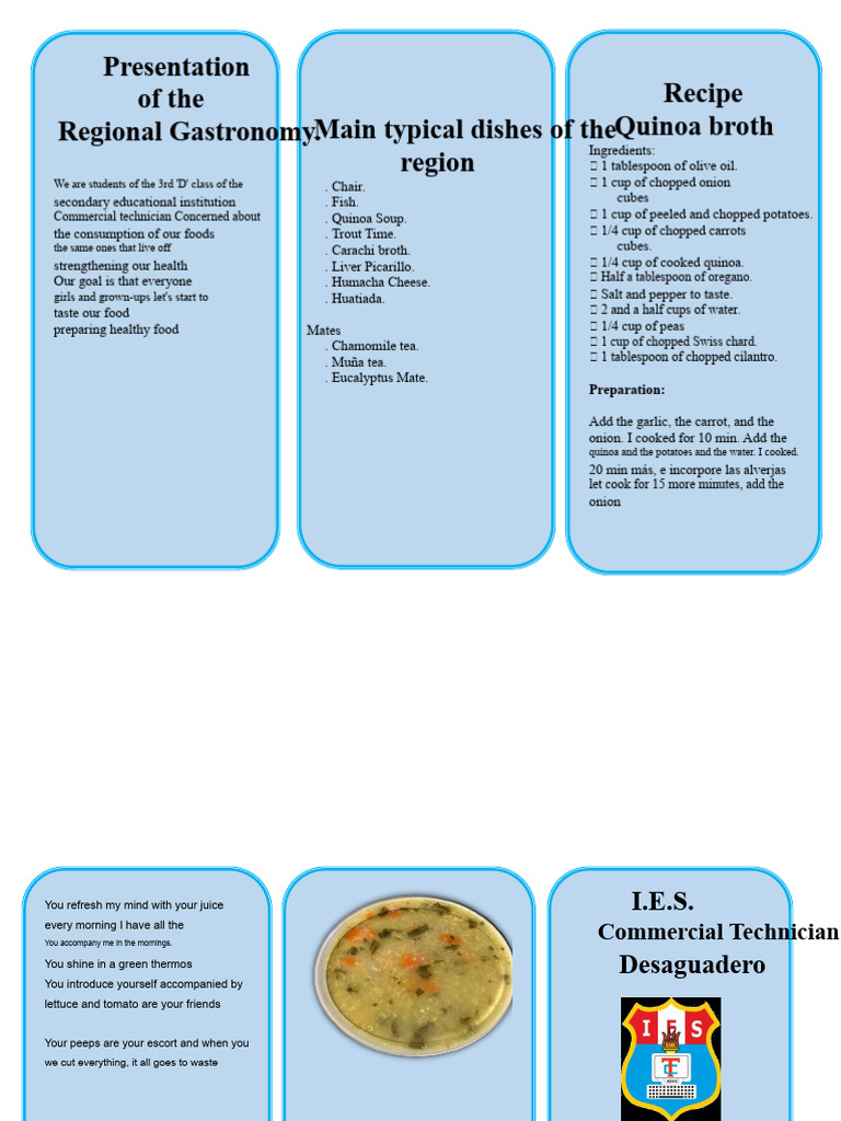 editable triptych | PDF | Spanish Cuisine | Foods