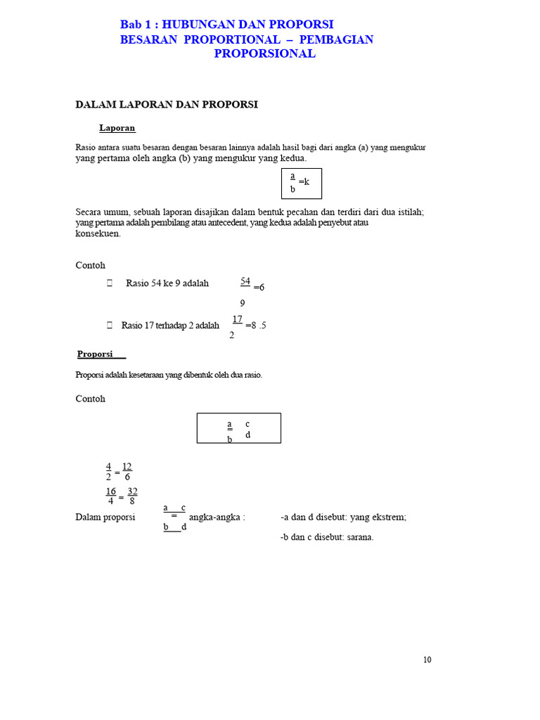 Hubungan dan Proporsi dalam Matematika | PDF