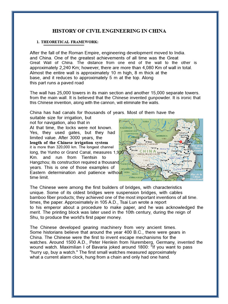 Civil Engineering Innovations in China | PDF | Mongol Empire | Bridge