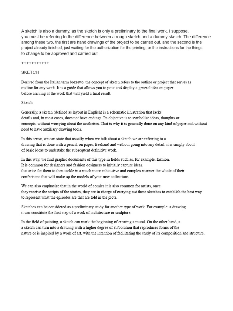 Sketch and Dummy | PDF | Drawing